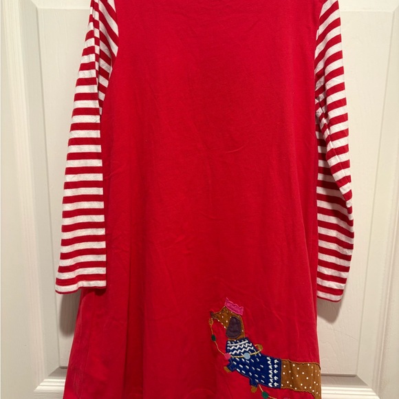 Mini Boden 6/7 Dog Red Christmas Tree Dress - Picture 4 of 5